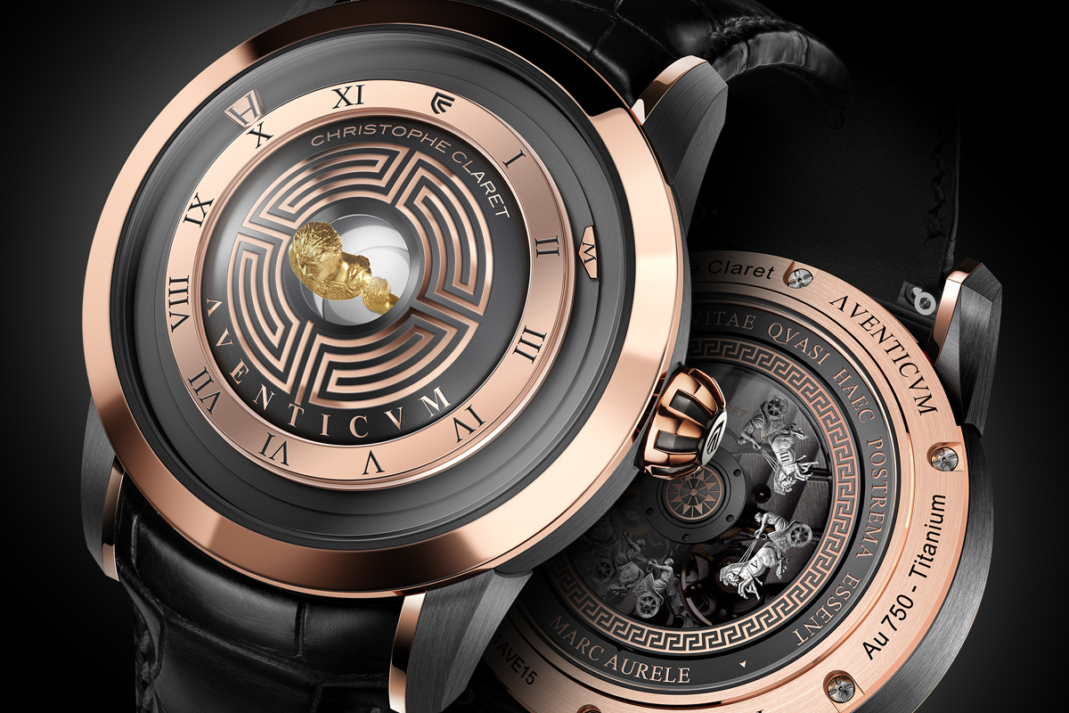 luxury watch model aventicum timepieces swiss switzerland roman numerals limited edition red-gold titanium palladium white-gold