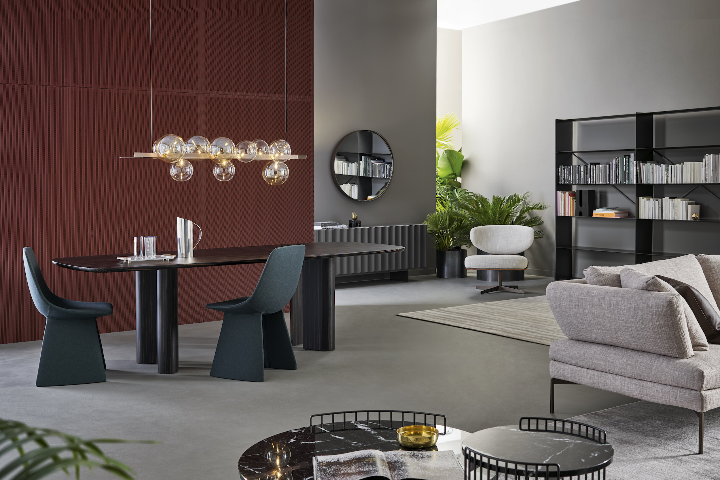 bonaldo furniture living-room dining-room tables chair wood salone del mobile 2022 trends marble